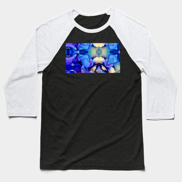 Blue Hydrangea Strangea Baseball T-Shirt by joymover